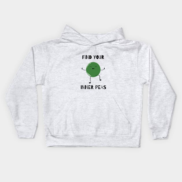 find your inner peas black Kids Hoodie by Typography Dose